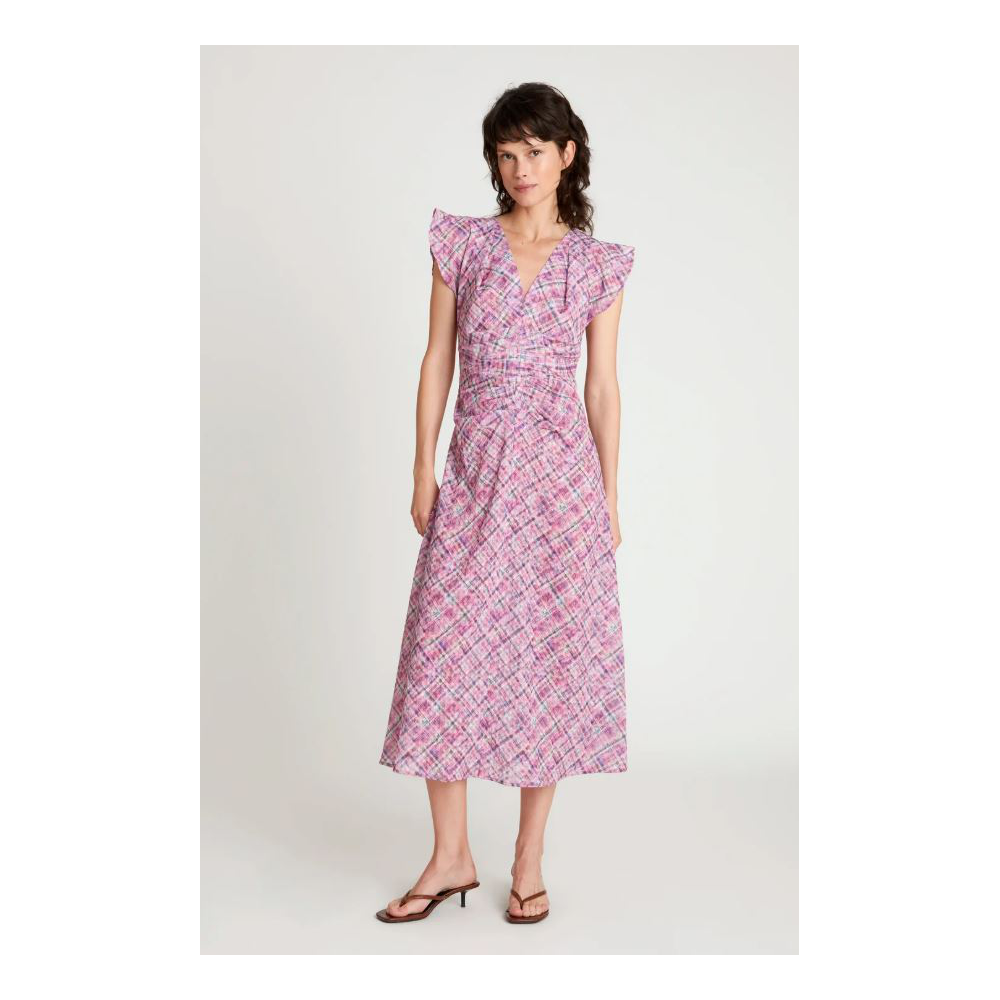 vestido-midi-drapeado-cuadros-wild-pony