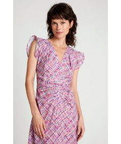 vestido-midi-drapeado-cuadros-wild-pony