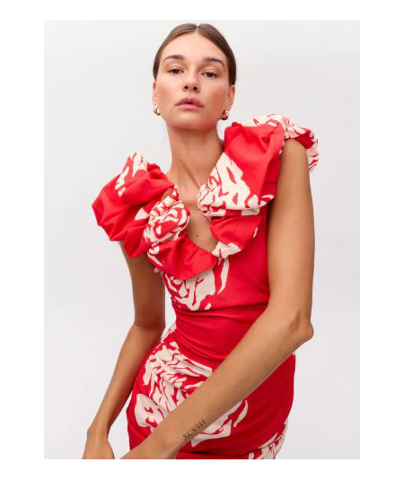 vestido-con-volante-escote-big-roses-mioh