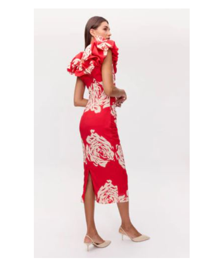 vestido-con-volante-escote-big-roses-mioh