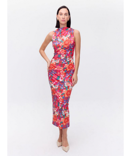 vestido-midi-drapeado-manga-desmontable-mioh