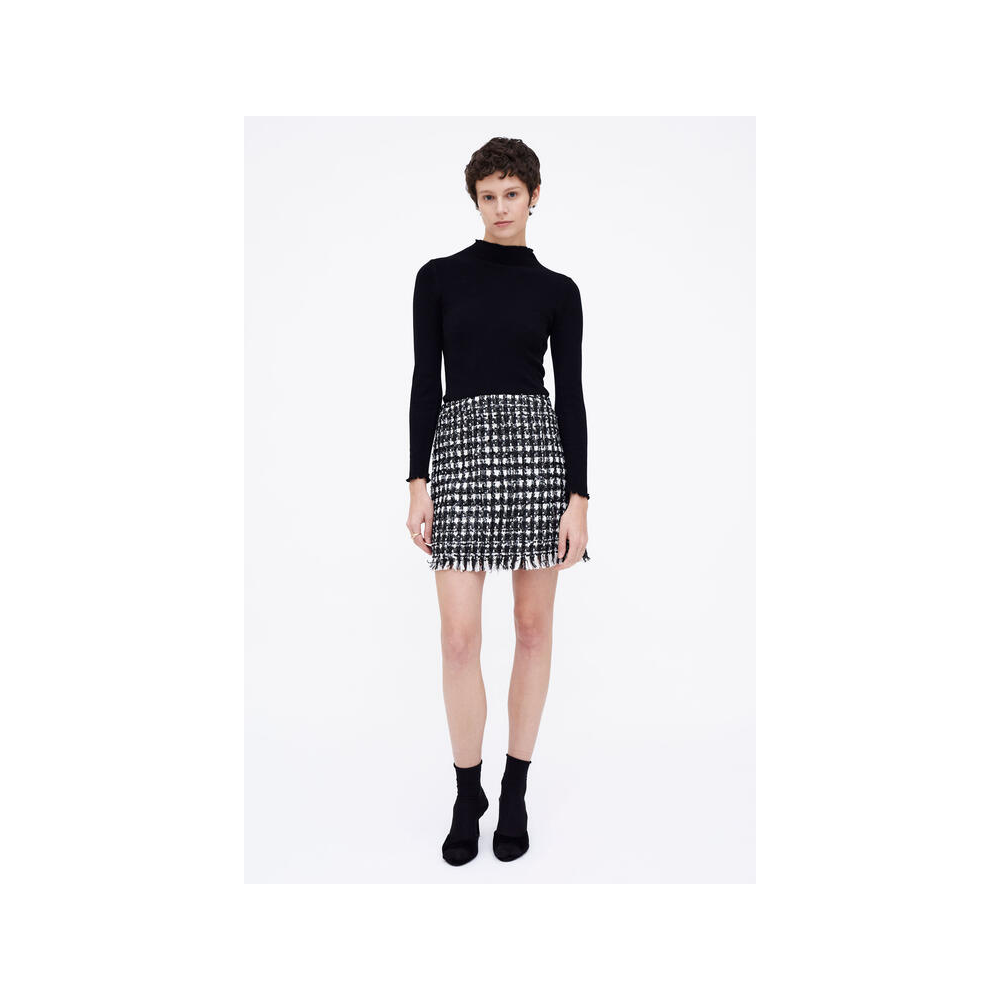 falda-corta-tweed-blanco-y-negro-de-wild-pony