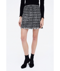 falda-corta-tweed-blanco-y-negro-de-wild-pony