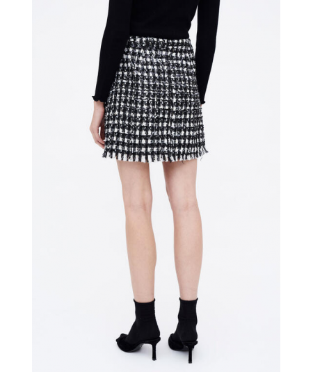 falda-corta-tweed-blanco-y-negro-de-wild-pony