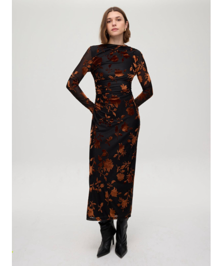 vestido-negro-flocado-flores-marrones-mioh