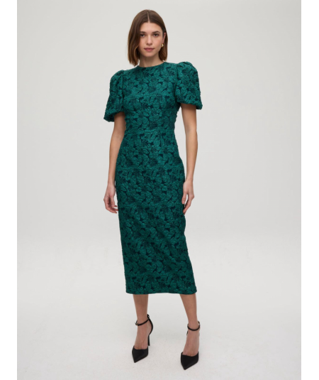 vestido-damasco-verde-manga-abullonada-mioh