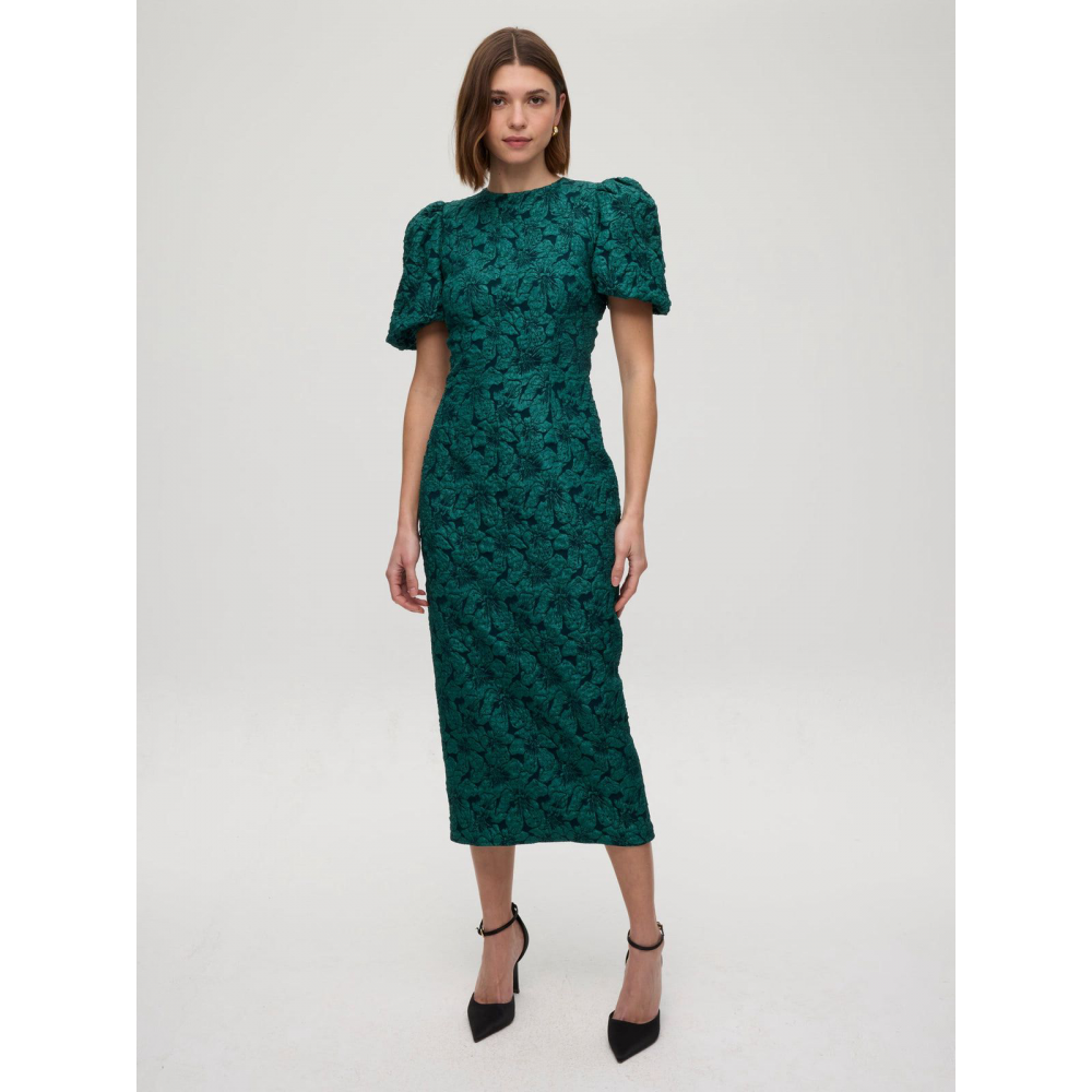 vestido-damasco-verde-manga-abullonada-mioh
