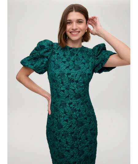 vestido-damasco-verde-manga-abullonada-mioh
