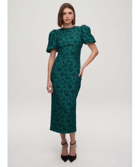 vestido-damasco-verde-manga-abullonada-mioh