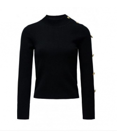 jersey-cuello-negro-de-salsa-con-botones-manga