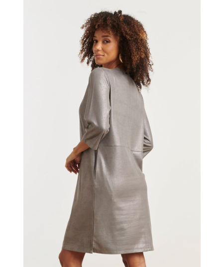 vestido-corto-gris-metalizado-smashed-lemon