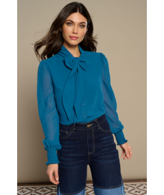 blusa-donna-con-lazada-al-cuello-de-minueto