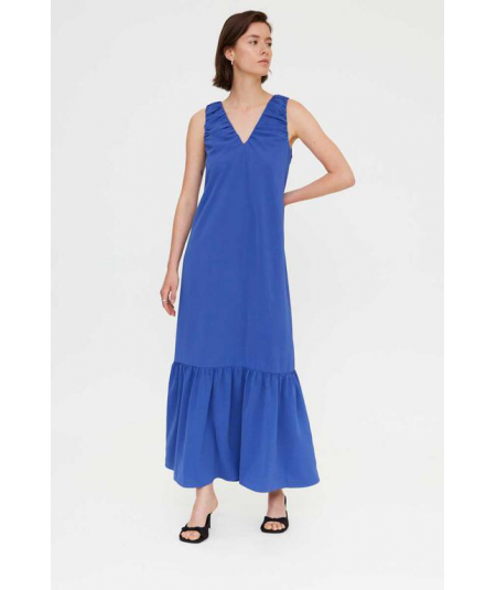 vestido-long-azul-escote-frunce-compania-fantastica