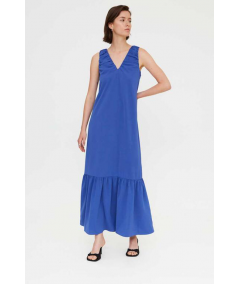 vestido-long-azul-escote-frunce-compania-fantastica