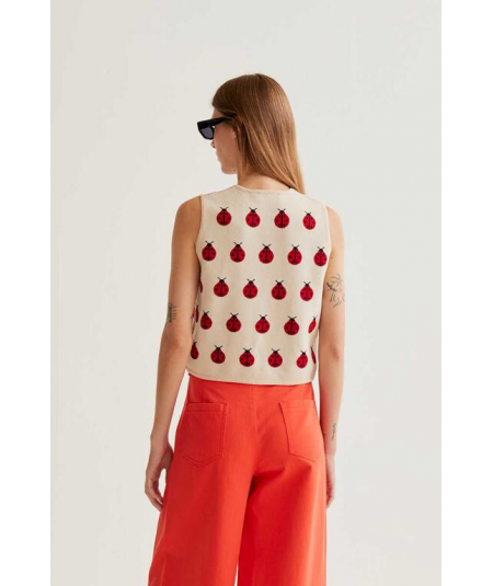 chaleco-punto-red-estampado-mariquita-compania-fantastica