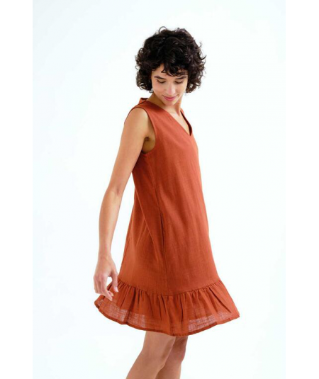 vestido-corto-marron-compania-fantastica