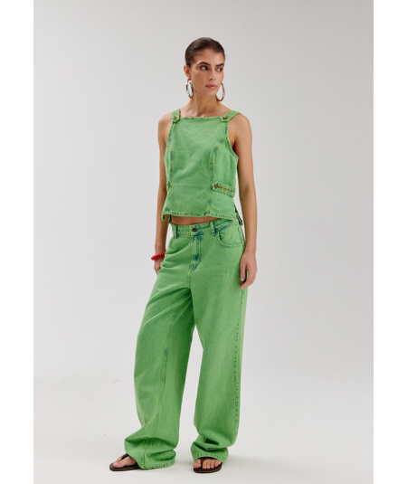 top-denim-verde-tirantes-de-harper
