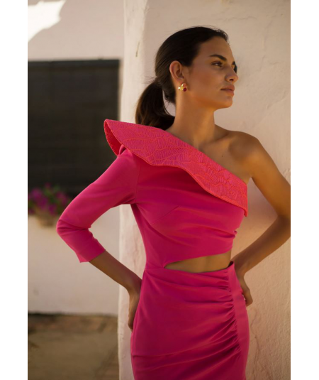 vestido-de-una-sola-manga-con-volante-meryfor