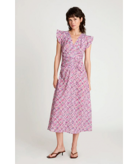 vestido-midi-drapeado-cuadros-wild-pony